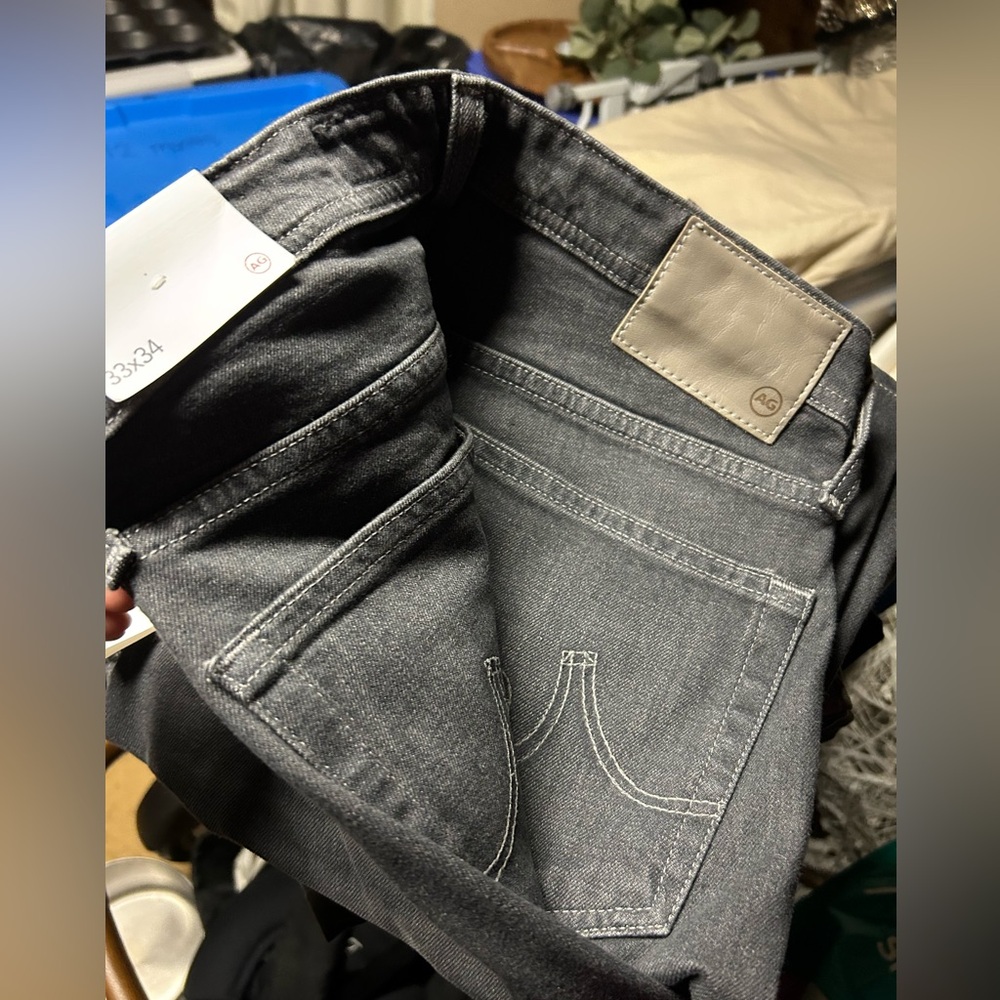 AG Adriano Goldschmied Men's Gray Slim Jeans